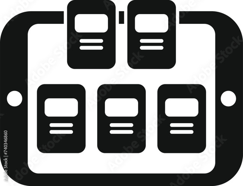 Table online store icon simple vector. Books literature. Computer digital