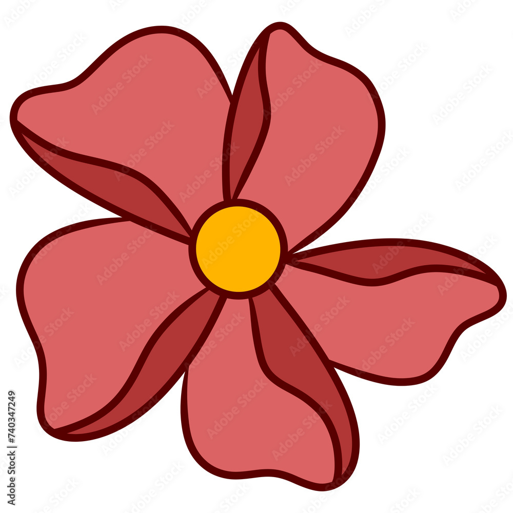 Illustration of peach and yellow flowers