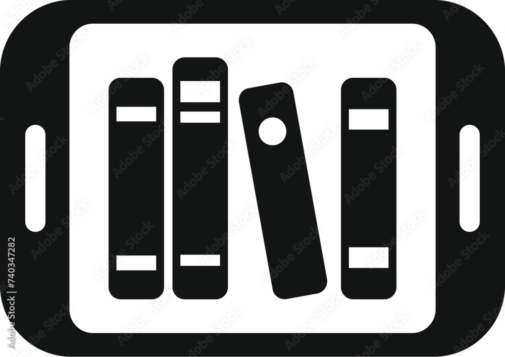 Tablet online books icon simple vector. Read person guide. Books collection Tablet online books icon simple vector. Read person guide. Books collection