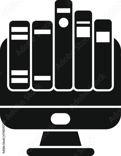 Retailer online book icon simple vector. Digital person shop. Computer digital