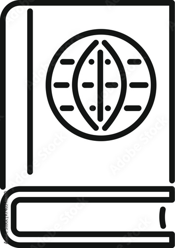 Global book store icon outline vector. Internet based writer. Pc electronic work