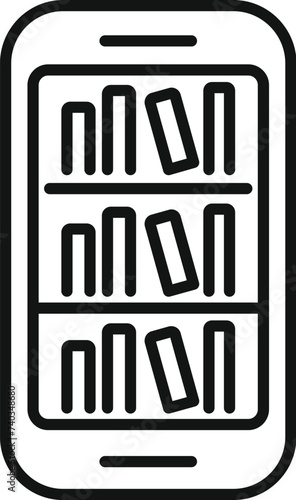 Works bases audio icon outline vector. Guide store. Author literature school