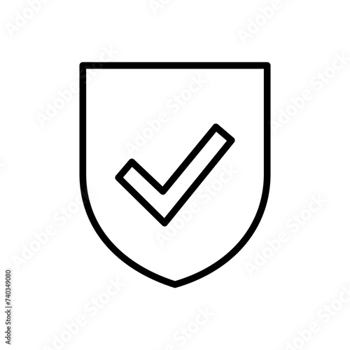 Shield check mark icon vector. Protection approve sign. Safe icon vector