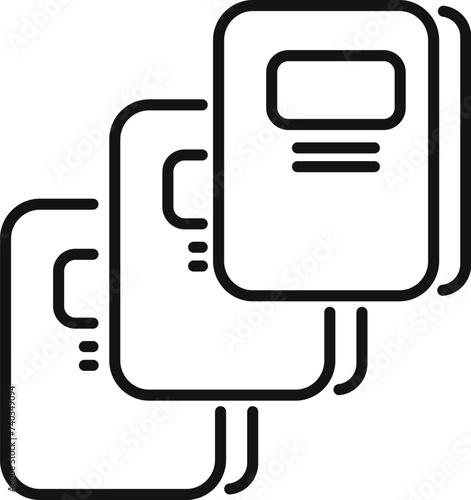 Change online books icon outline vector. Guide store app. Writer tablet
