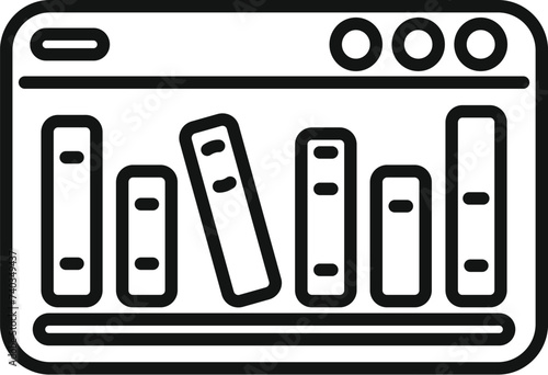 Online book store icon outline vector. Person guide. App internet monitor