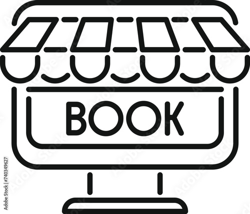 Street online book store icon outline vector. Person app. Electronic work