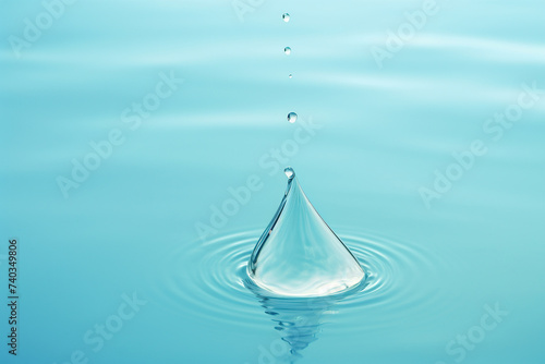 Crisp Water Drop with Rippling Effect symbolizing purity and tranquility, world water day concept