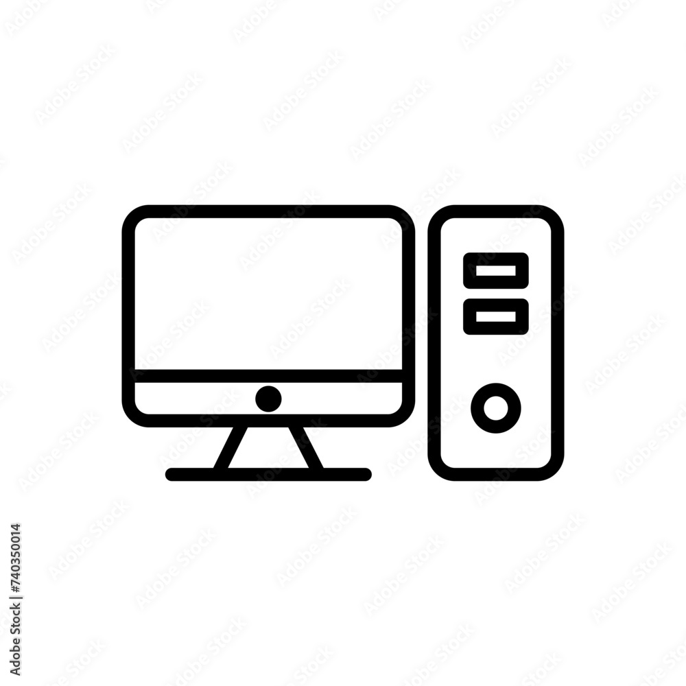 Computer icon vector. computer monitor icon vector. Computer icon vector. computer monitor icon vector.