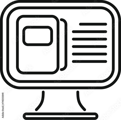 Computer book store icon outline vector. Internet based. Pc electronic work