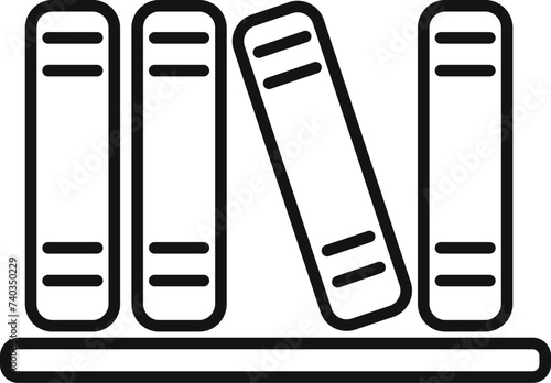 Home book shelf icon outline vector. Accessible literature. Education person