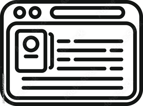 Web author books icon outline vector. Literature school. Education digital