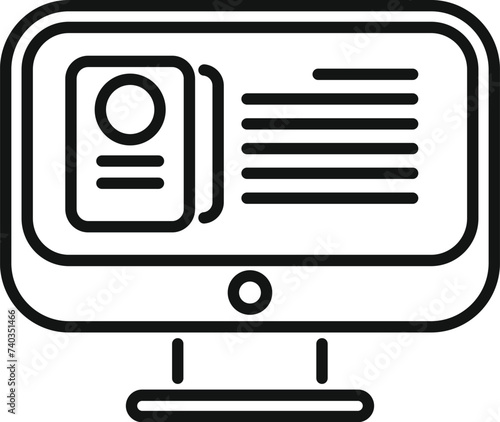 Online book description icon outline vector. Literary works. Audio app work