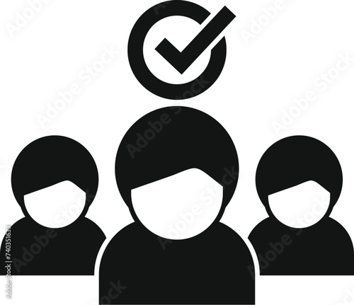 Approved teamwork icon simple vector. Customer data. Bank risk market