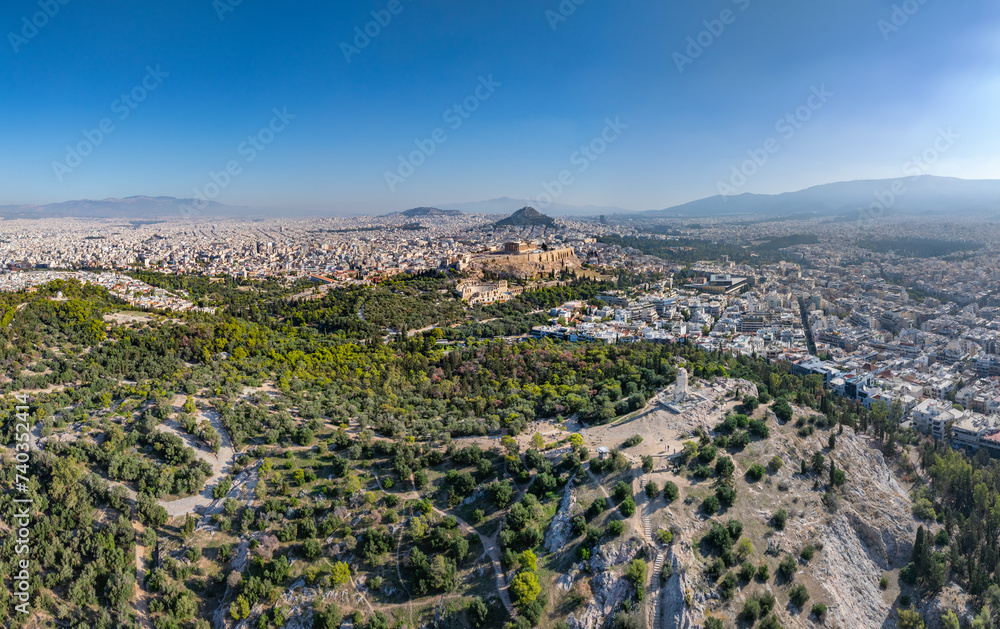 Obraz premium Downtown Athens, Greece Drone Skyline Aerial