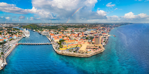 Downtown Willemstad, Curacao Drone Skyline Aerial © Kevin Ruck