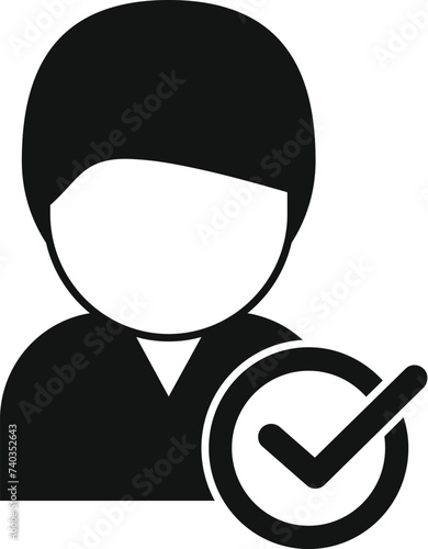 Approved client icon simple vector. People team. Online letter identity