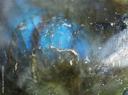 Close up Macro of Moonstone with Rainbow Inclusion