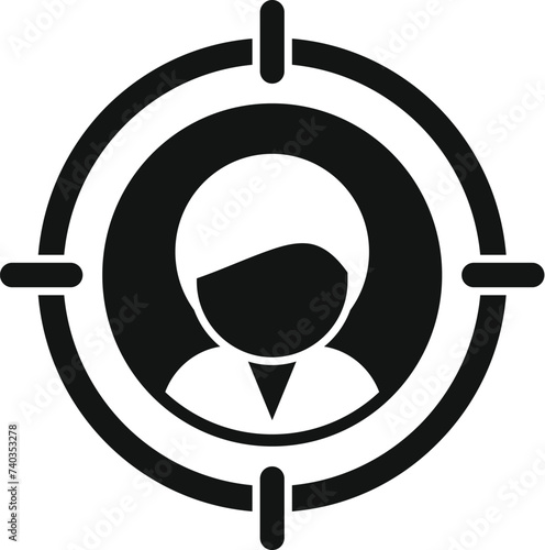 Client online target icon simple vector. Criminal process. Customer digital