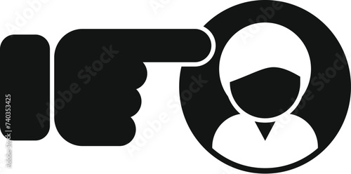 Search online people icon simple vector. Paper team. Digital business