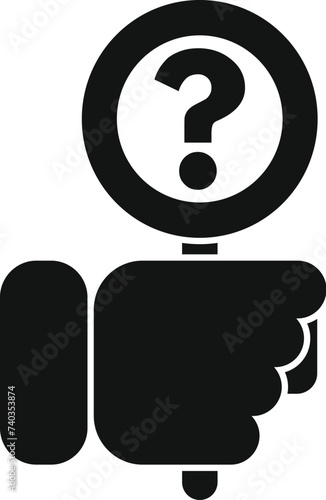 Fist question client icon simple vector. Criminal process. Trade market safety