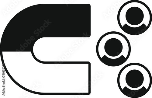 Online client magnet icon simple vector. Personal safety. Team server crime