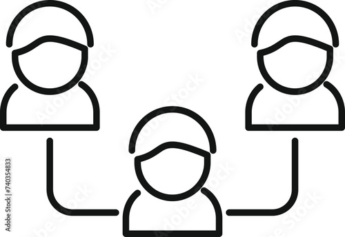 Group team member icon outline vector. Card data customer. Meaning personal
