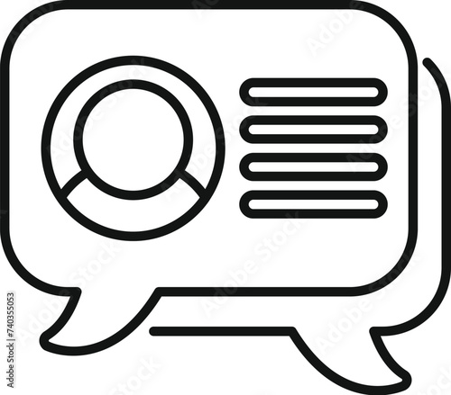 Online chat icon outline vector. Team money digital. Bank risk market