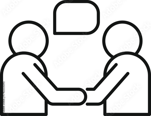 Business handshake icon outline vector. Team meaning. Personal digital