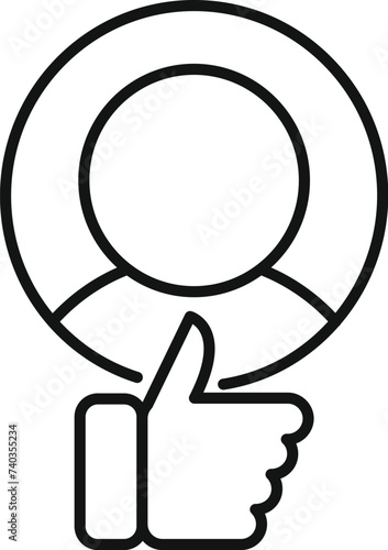 Best know client icon outline vector. Process investment. Market design