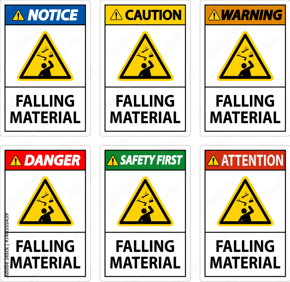 Danger Sign Falling Material Danger Sign Falling Material