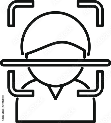 Scan client safety icon outline vector. Personal stock design. Digital business