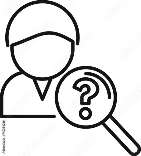 Search process icon outline vector. Anti card data. Customer client personal