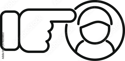 Search online people icon outline vector. Paper team. Digital business