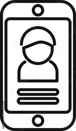 Smartphone client online icon outline vector. Business market. Trade stock