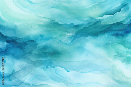 Blue azure turquoise abstract watercolor background, flow texture pattern wallpaper background