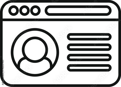 Client web surf icon outline vector. Money personal business. Market bank