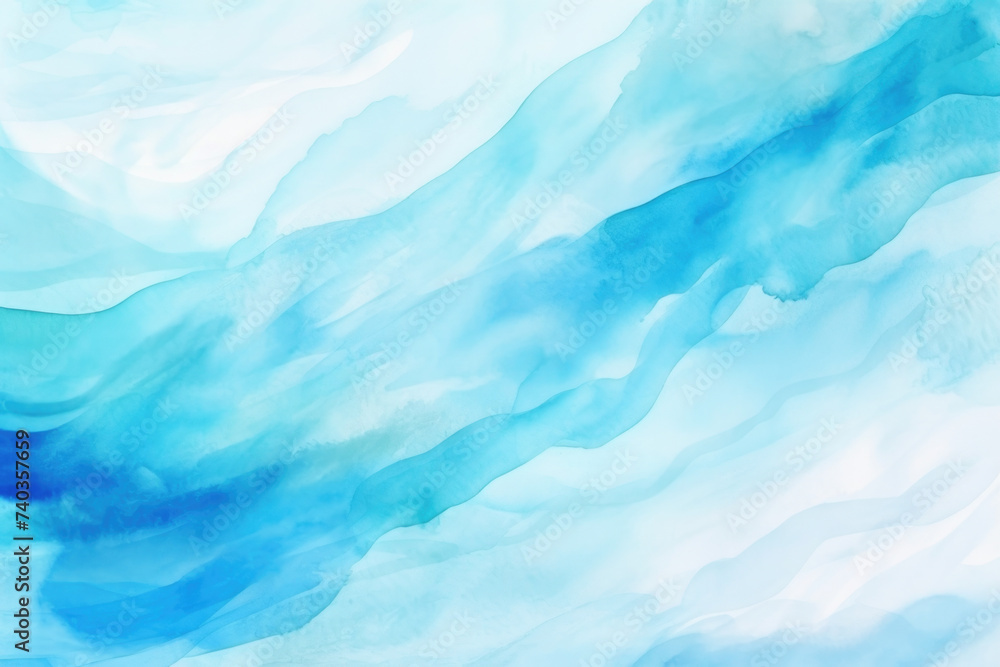 Fototapeta premium Blue azure turquoise abstract watercolor background, flow texture pattern wallpaper background