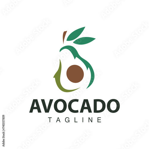 fresh avocado garden avocado logo illustration design simple template product branding