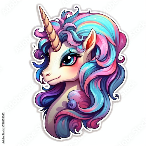2D unicorn clipart sticker