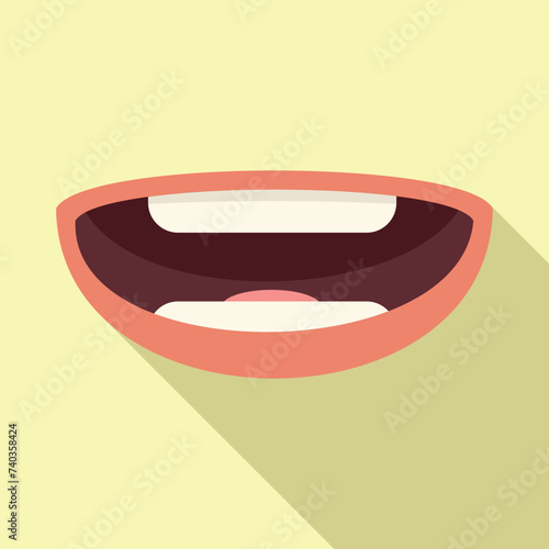 Oral idiom infancy icon flat vector. Care lips oral. Motor spoken word