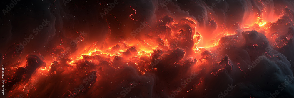 Abstract space background with stars, constellations and nebulae. Shining stars of the galaxy. Banner image.	