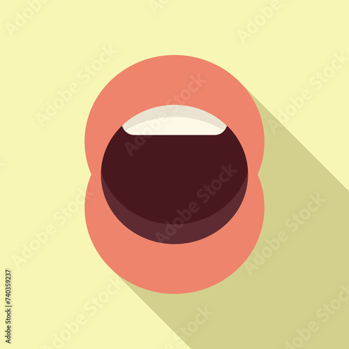 Tongue parental care icon flat vector. Human learning. Care spoken word