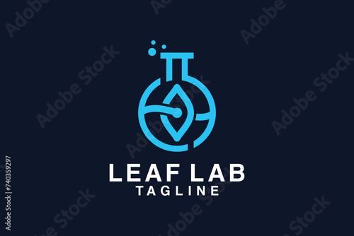 Leaf labs logo template creative concept Premium Vector