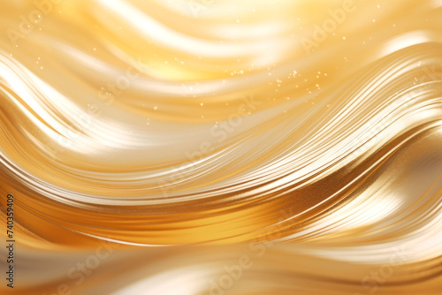 Abstract acoustic wave gold backgrounds pattern. AI generated