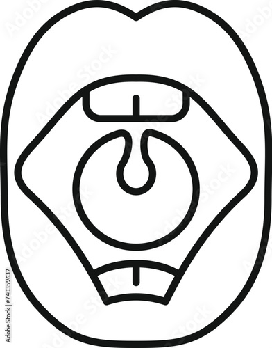 Preschool tongue icon outline vector. Diction idiom. Oral lips learning