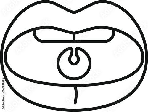Parenthood education icon outline vector. Oral lips exercise. Activity learning