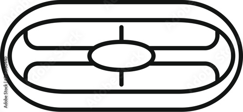 Tongue support icon outline vector. Articulation exercise. Activity learning