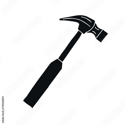 Vector hand drawn doodle sketch hammer isolated on white background
