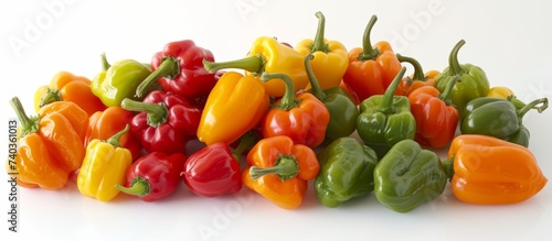 A colorful assortment of various peppers  including bell peppers and chili peppers