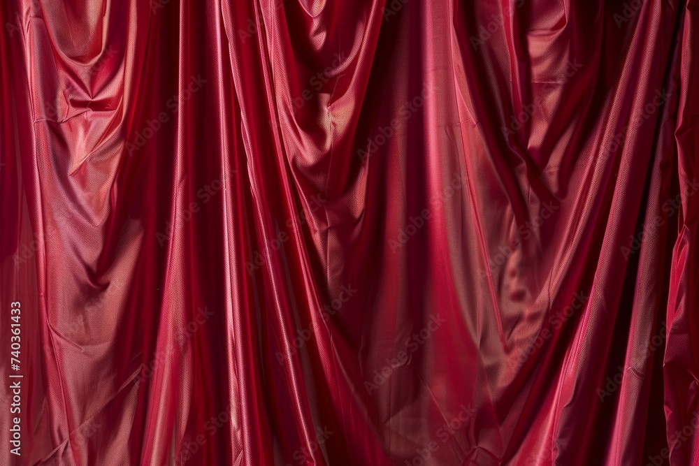 Close Up of Red Curtain on White Background. Generative AI Close Up of Red Curtain on White Background. Generative AI